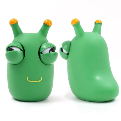 10/5PCS Funny Green Worm Stress Relief Toy – Eye Pop Squeeze Fidget for relax & Fun