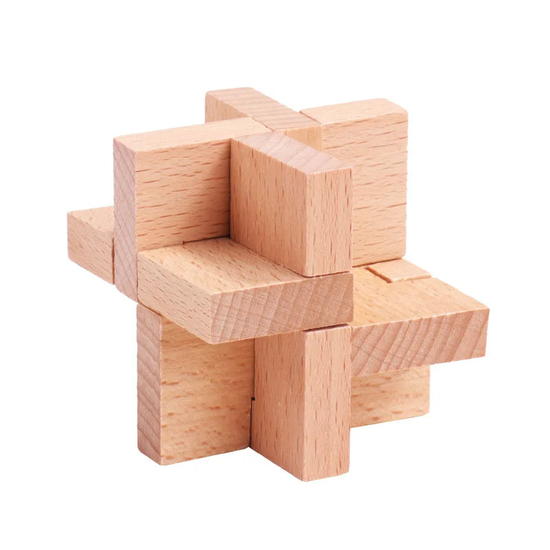 Classic Wooden Puzzle Mind Brain Teasers Interlocking Puzzles Game