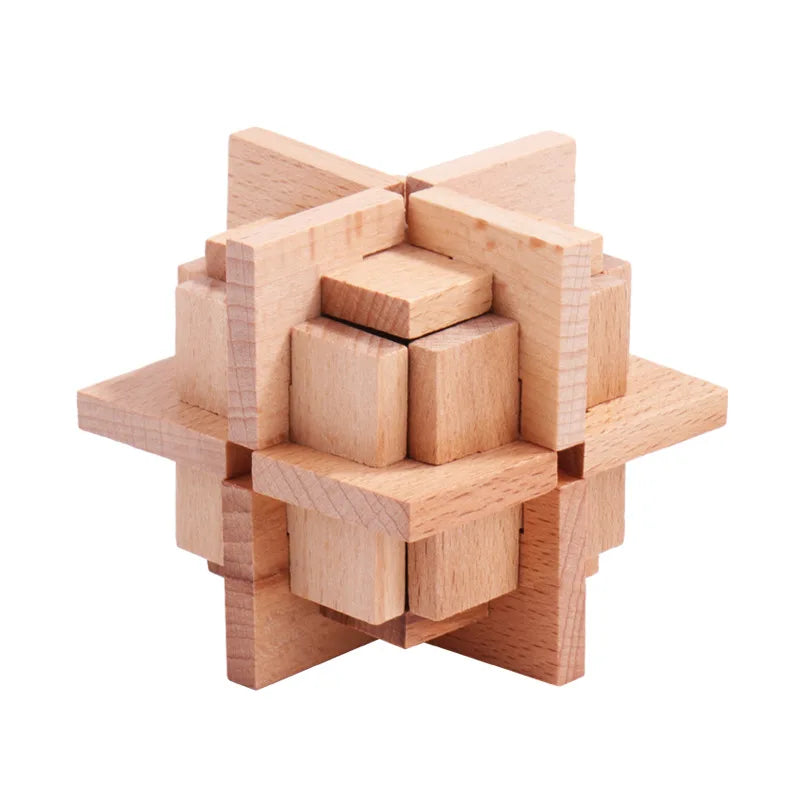 Classic Wooden Puzzle Mind Brain Teasers Interlocking Puzzles Game