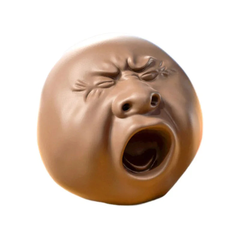 Funny Yawning Face Tea Pet Relax Squeeze Water Spray Nose Stress Relief Toys 