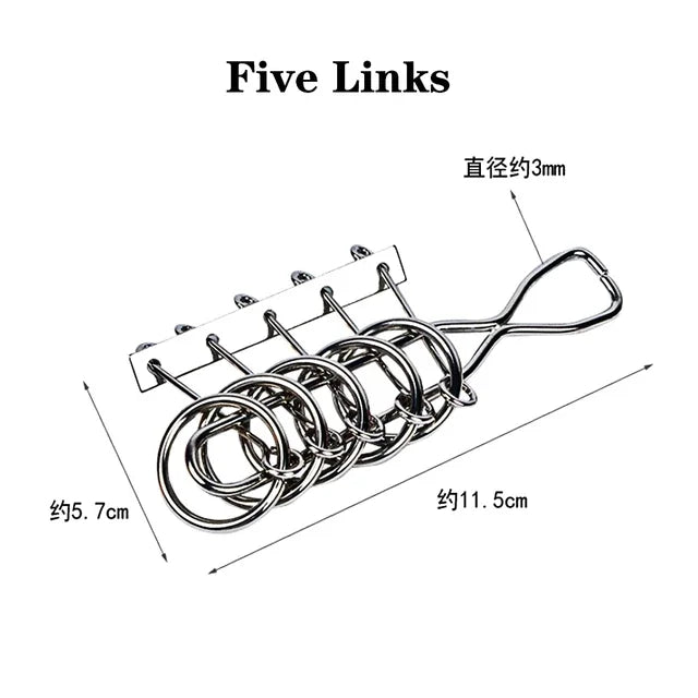 IQ Metal Brain teaser Magic Puzzle Brainstring Game Unlocking 