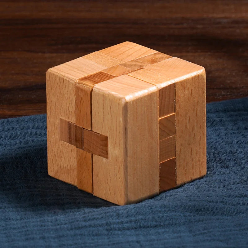 Luban Lock Puzzle Unlock Interlocking Wooden Brain Teaser IQ Challenge Logic Cube  