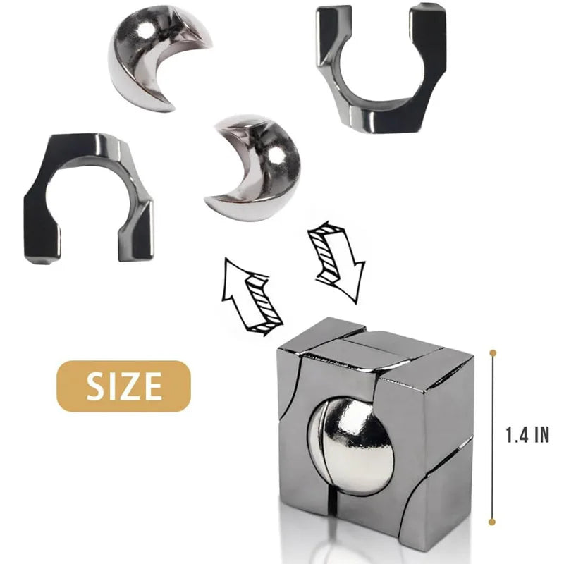 Metal Brain Teaser Puzzles 9PCS Educational Intellectual Toys Unlock Interlock IQ Test Adults Magic Tricks Novelty Gifts