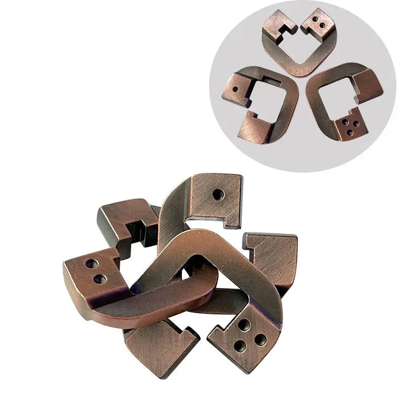 Metal Lock 3D Puzzle Brain Teaser - Unlock IQ Challenge Games Toy