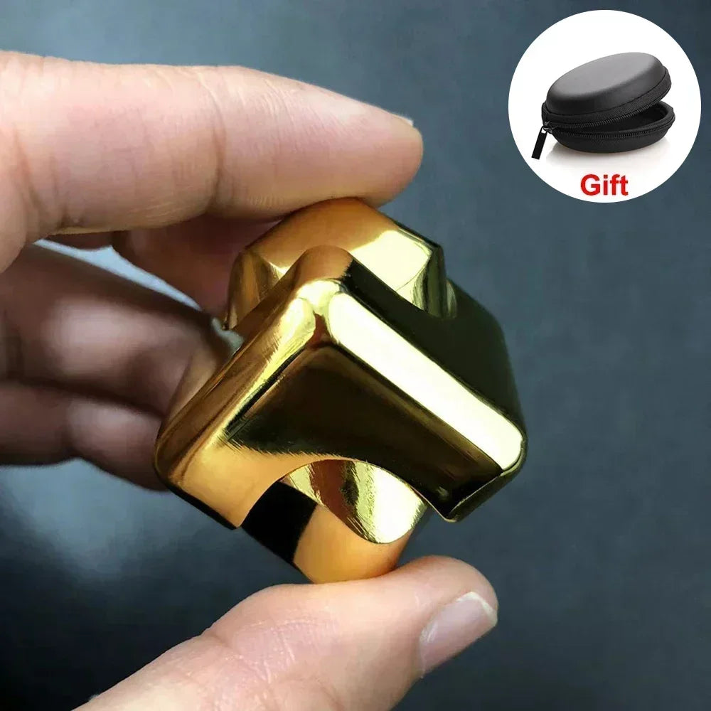 Metal Rotating Cube – Stress Relief Gyroscope Toy for Adults