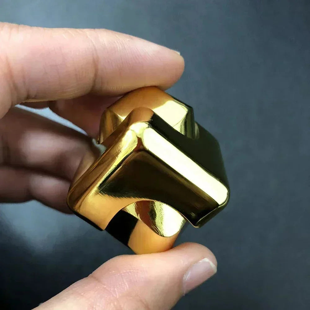 Metal Rotating Cube – Stress Relief Gyroscope Toy for Adults gold