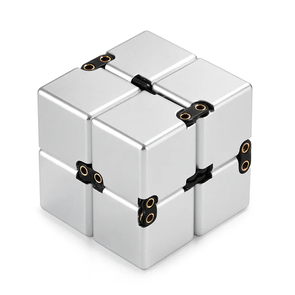 MindEase Infinity Cube Fidget Metal Aluminum Alloy, Stress Relief
