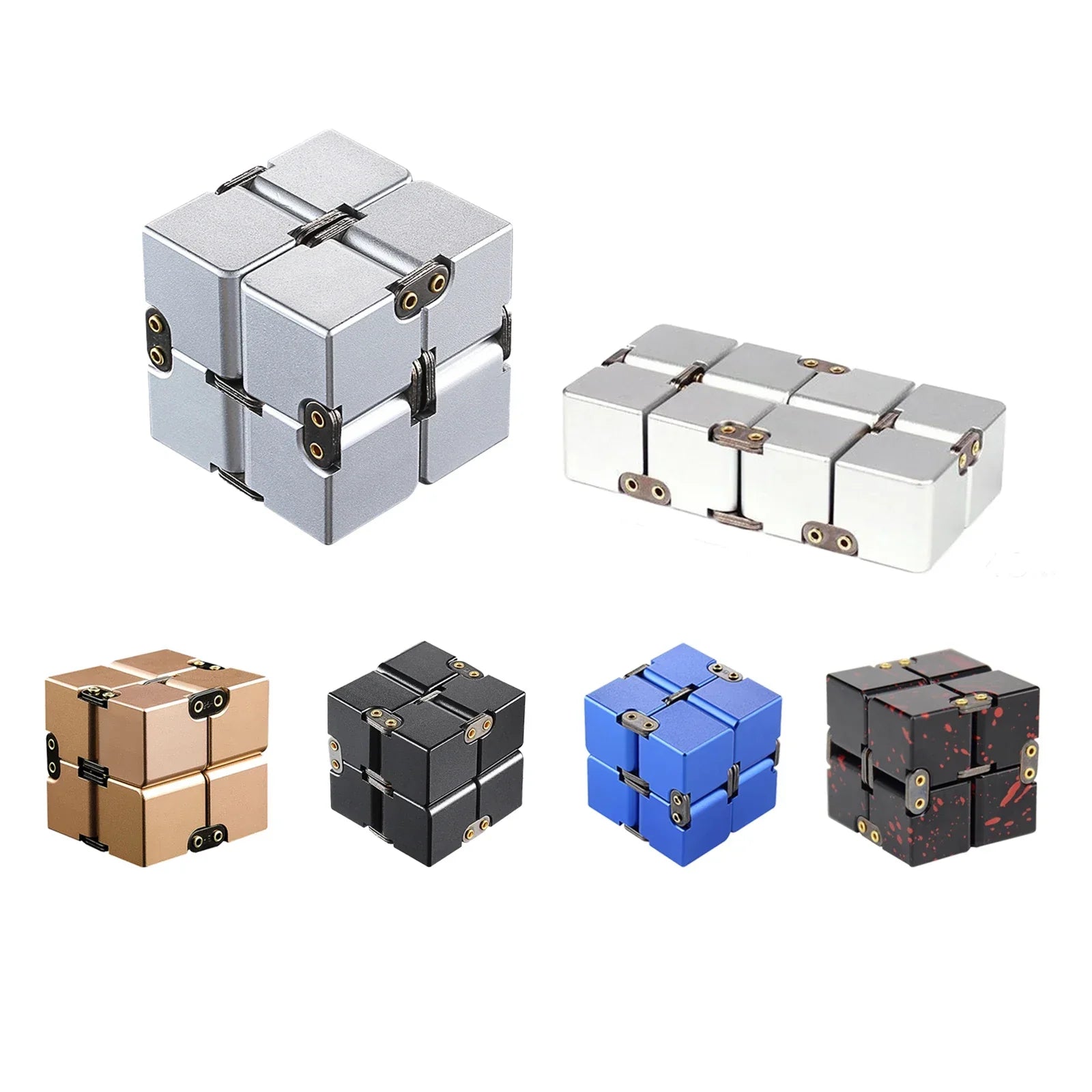 MindEase Infinity Cube Fidget Metal Aluminum Alloy, Stress Relief