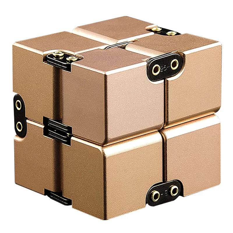 MindEase Infinity Cube Fidget Metal Aluminum Alloy, Stress Relief