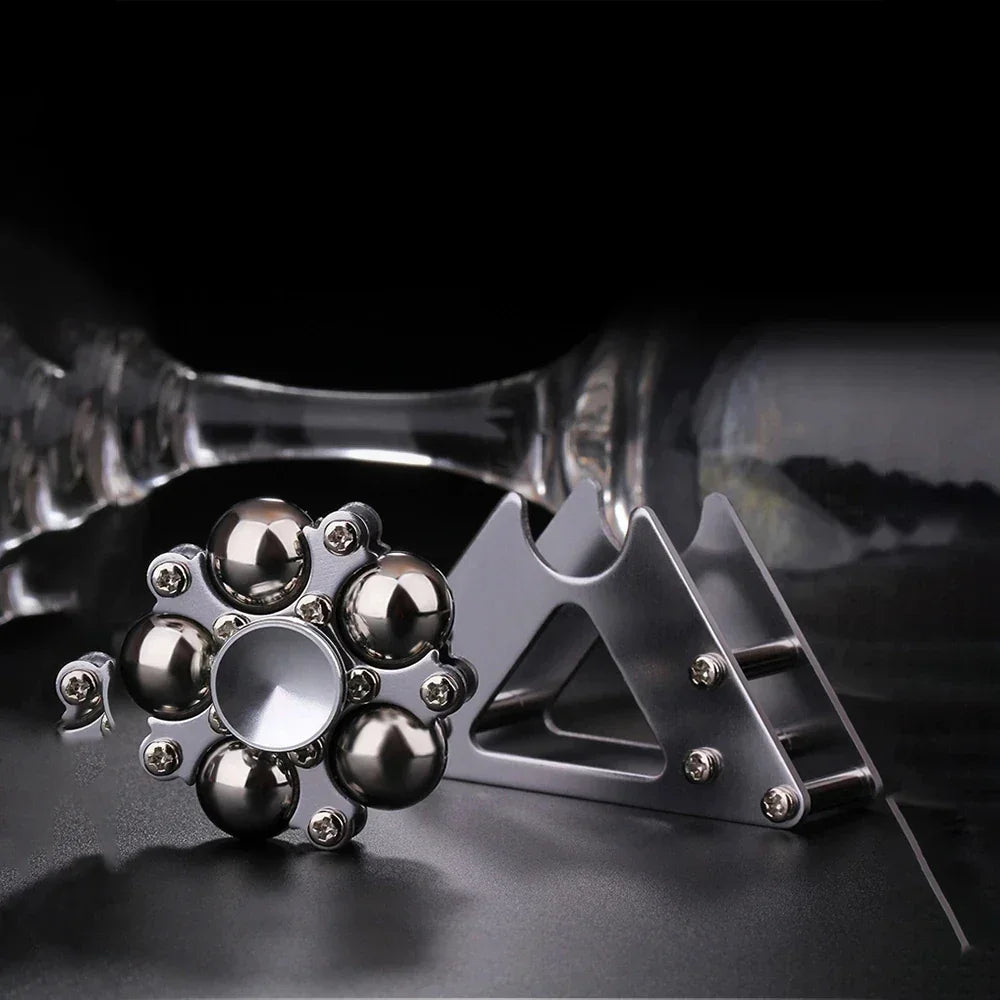MindEase Premium Desk Spinner Double Pendulum Fidget Spinner Foldable Metal Antistress Stress Reliever