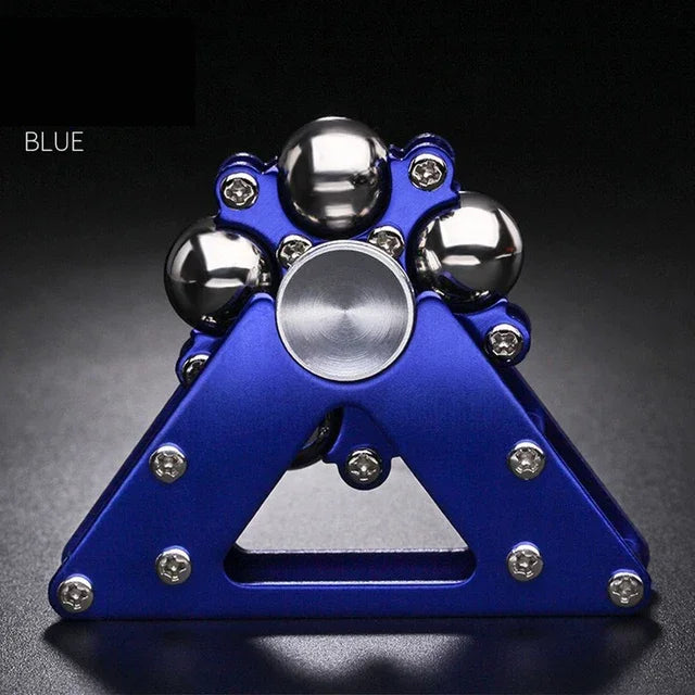 MindEase Premium Desk Spinner Double Pendulum Fidget Spinner Foldable Metal Antistress Stress Reliever blue