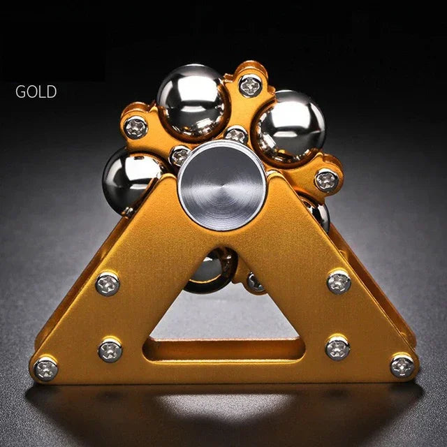 MindEase Premium Desk Spinner Double Pendulum Fidget Spinner Foldable Metal Antistress Stress Reliever gold