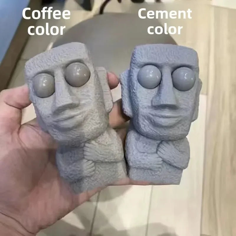 Stone Man Releases Stress Executive Toy Slowly Rebounds  Squeeze Eyes Interested Expression Relaxes Stress Children's Gift