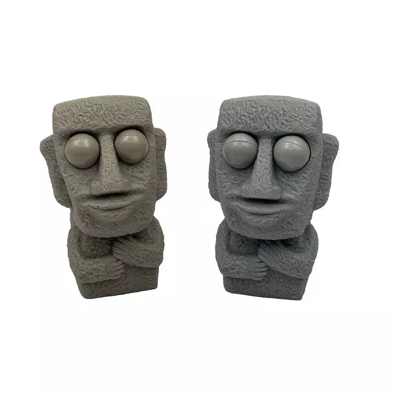 Stone Man Releases Stress Executive Toy Slowly Rebounds  Squeeze Eyes Interested Expression Relaxes Stress Children's Gift