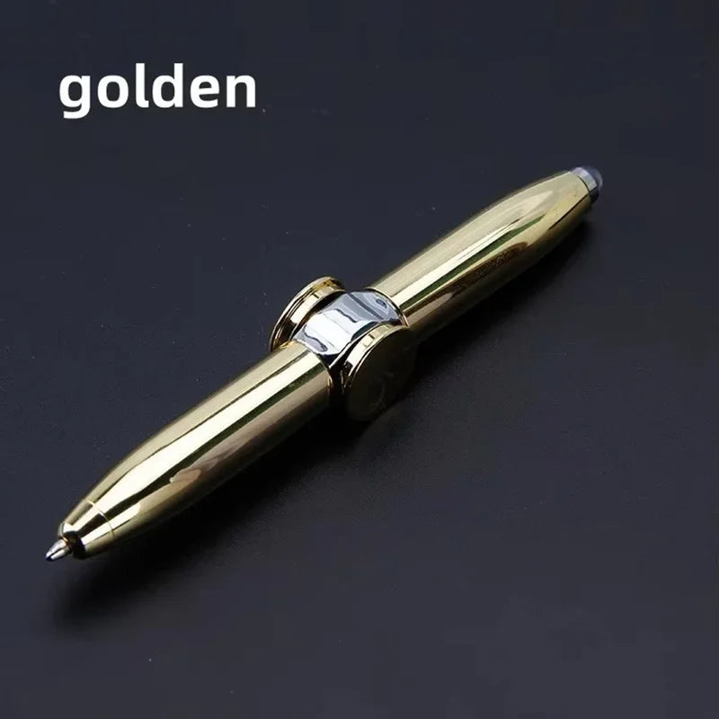 MindEase Multifunctional Spinner Pen with LED Light Finger Rotate Luminous Gyro Pens Fidgets Spinner LED Light Ballpoint Pen Metal Gyro Pen Gift