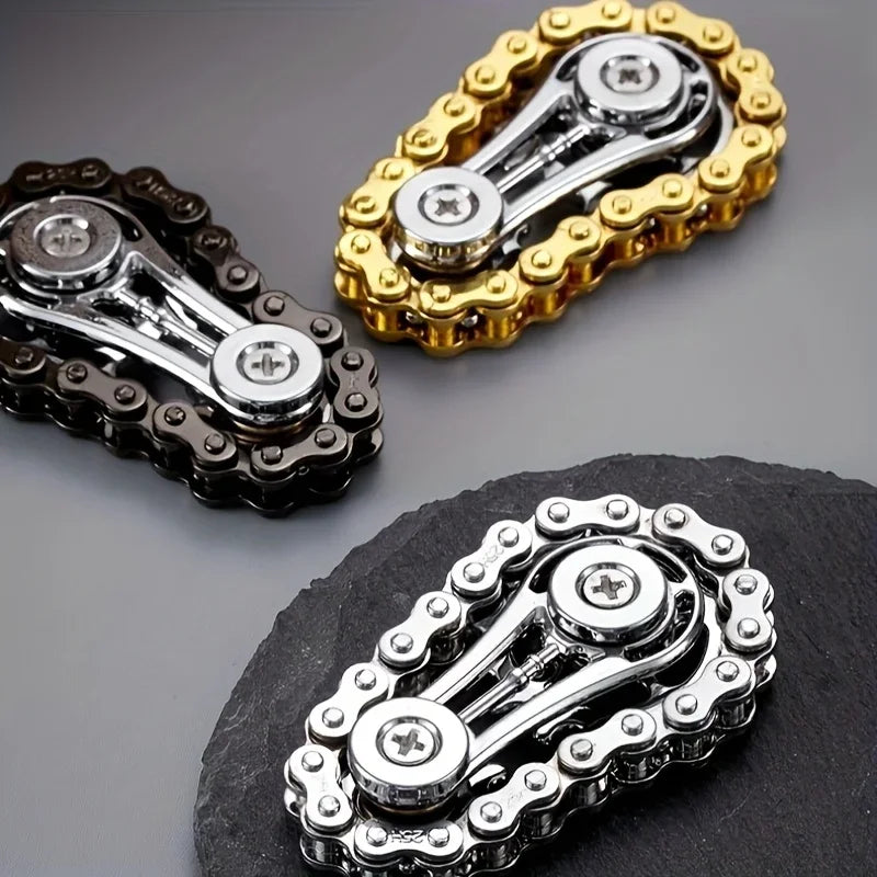 MindEase Gear Spinner Sprockets Flywheel Metal Bike Chains Fingertip Gyro Fidget Spinner stress relief