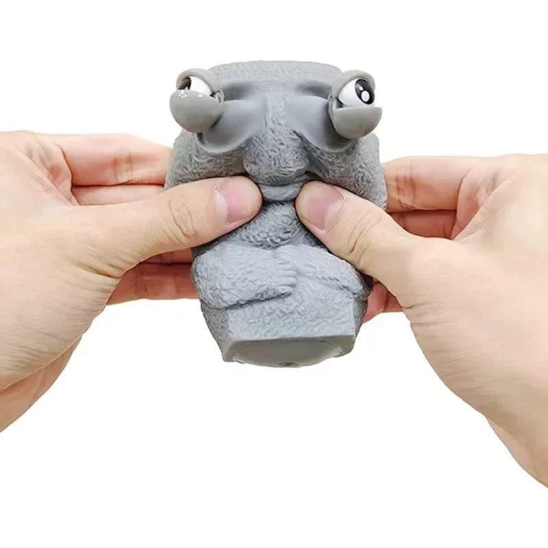 Stone Man Releases Stress Executive Toy Slowly Rebounds  Squeeze Eyes Interested Expression Relaxes Stress Children's Gift