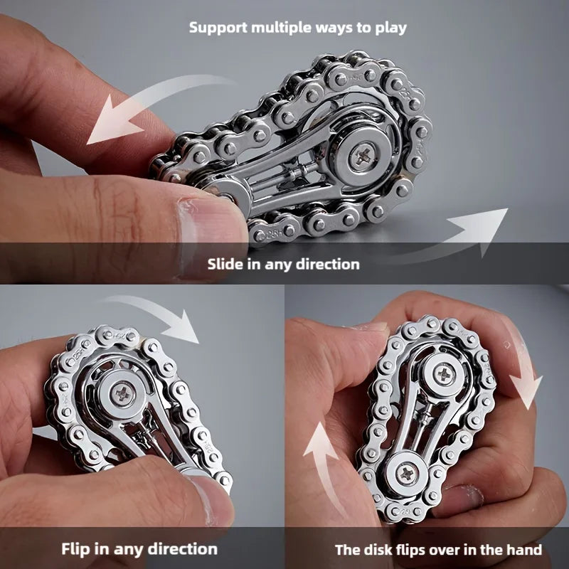MindEase Gear Spinner Sprockets Flywheel Metal Bike Chains Fingertip Gyro Fidget Spinner stress relief