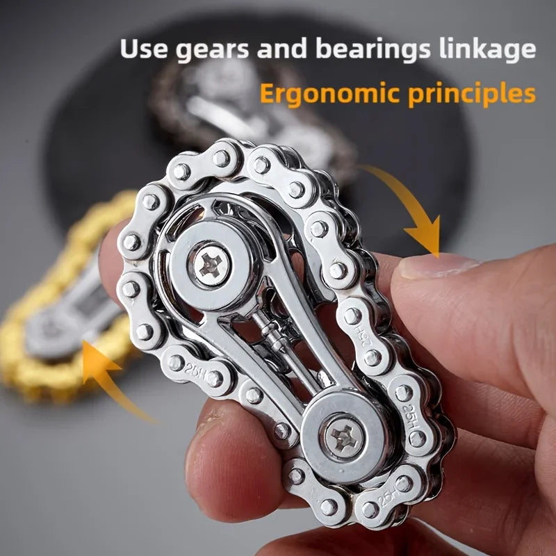 MindEase Gear Spinner Sprockets Flywheel Metal Bike Chains Fingertip Gyro Fidget Spinner stress relief