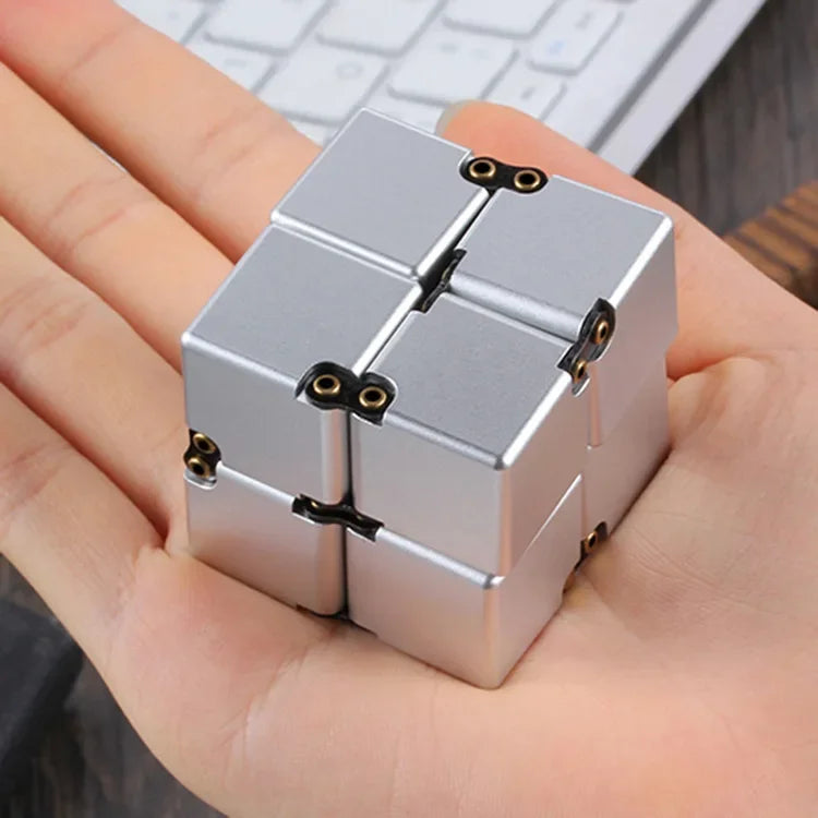 MindEase Infinity Cube Fidget Metal Aluminum Alloy, Stress Relief