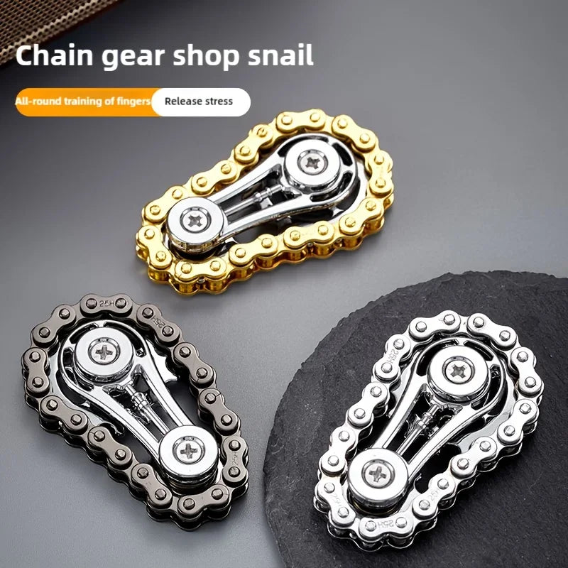 MindEase Gear Spinner Sprockets Flywheel Metal Bike Chains Fingertip Gyro Fidget Spinner stress relief