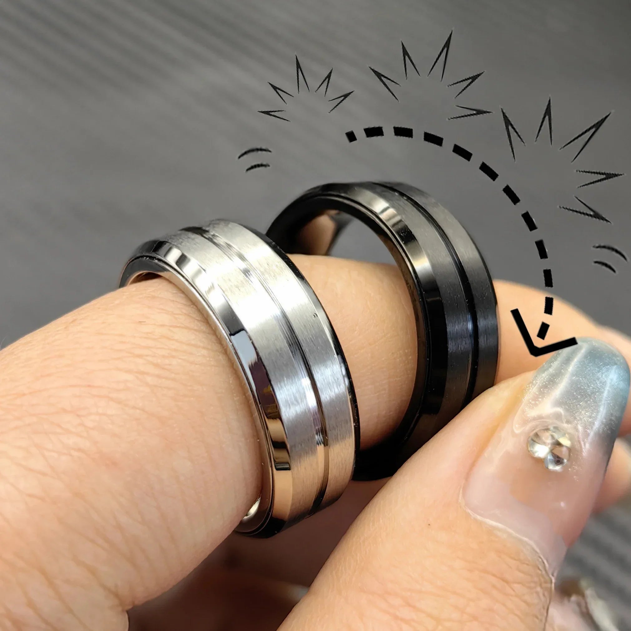 Metal Fidget Ratchet Ring – Stress Relief & Fashion Accessory for Adults