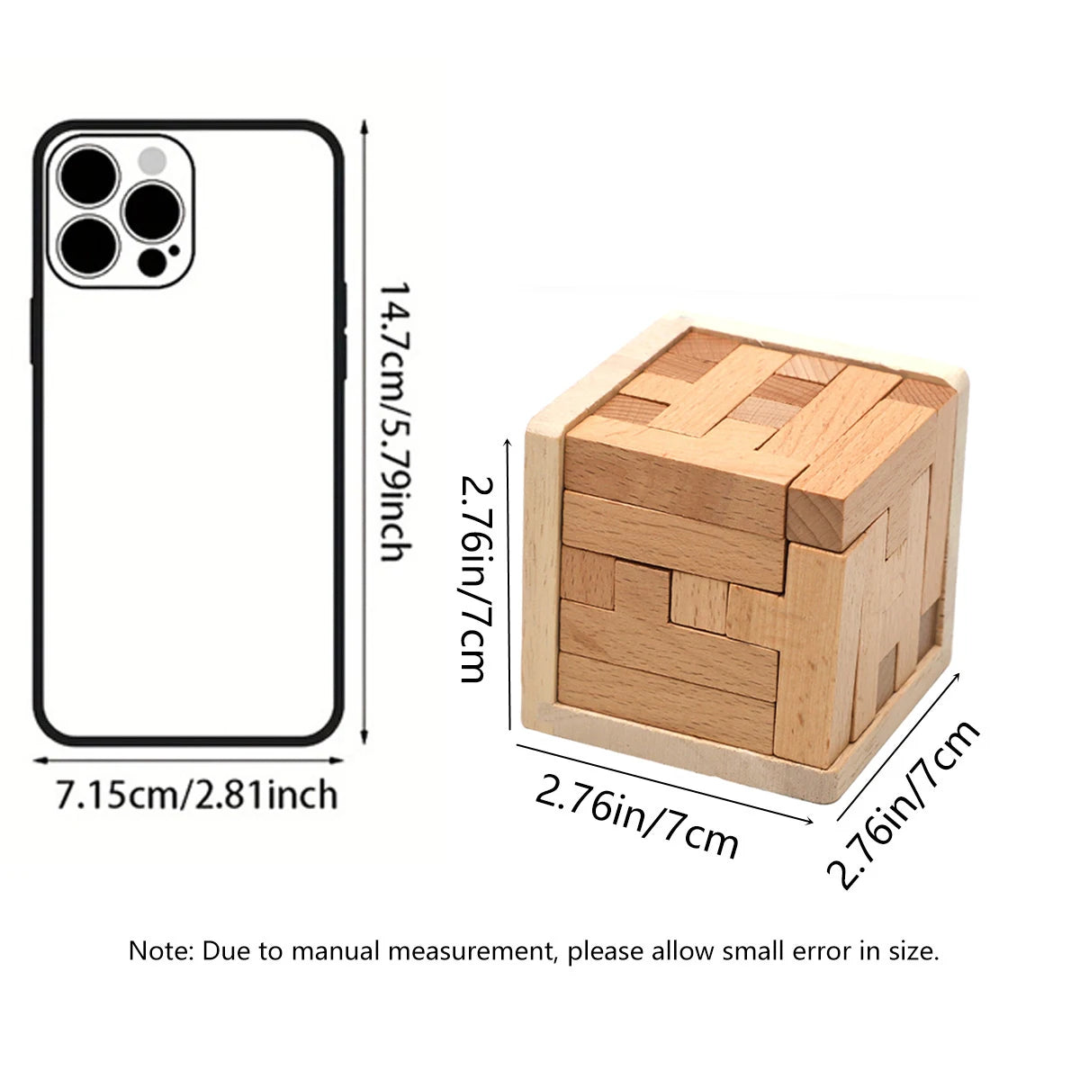Wooden 3D Puzzles with 25 T-shaped Blocks,Classic Lock Cube Puzzle , Intellectual Executive Game for adults