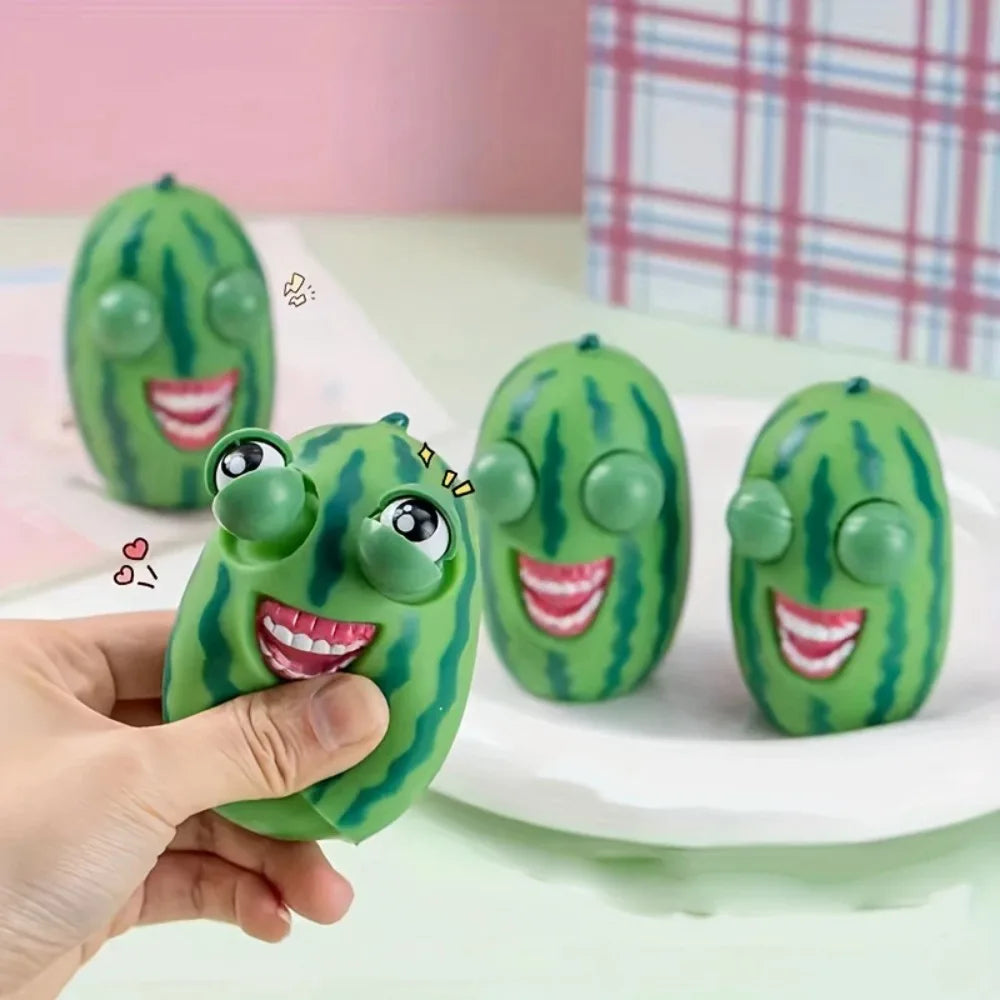 Squishy Watermelon Pop Eyes Squeeze Toy - Stress Relief Fidget Sensory Toy 