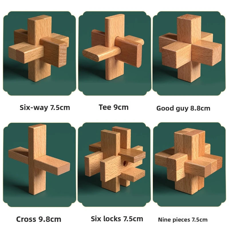 Set of 6-9 Luban Kongming Lock brain teaser Gift Box 
