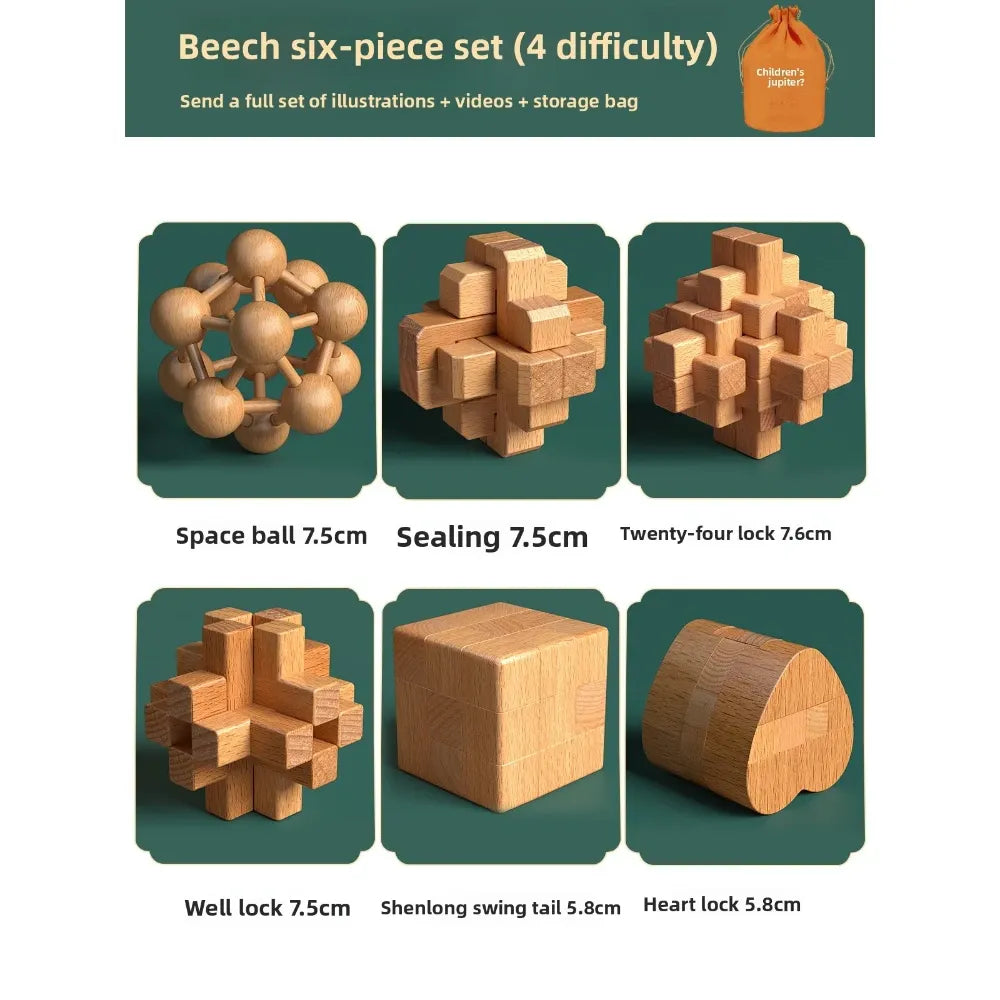 Set of 6-9 Luban Kongming Lock brain teaser Gift Box 