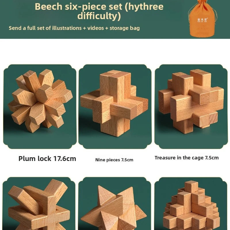 Set of 6-9 Luban Kongming Lock brain teaser Gift Box 