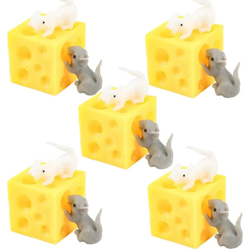 Squeeze Mouse in Cheese Sensory Fidget Stress Relief Adhd Autism Anxiety  Kids Toys Funny Novelty Gifts wholesale