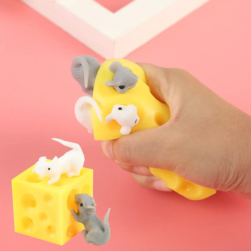 Squeeze Mouse in Cheese Sensory Fidget Stress Relief Adhd Autism Anxiety  Kids Toys Funny Novelty Gifts wholesale