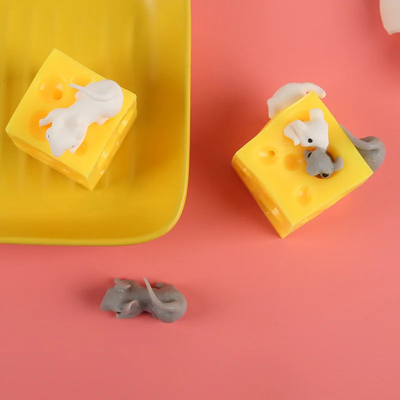 Squeeze Mouse in Cheese Sensory Fidget Stress Relief Adhd Autism Anxiety  Kids Toys Funny Novelty Gifts wholesale