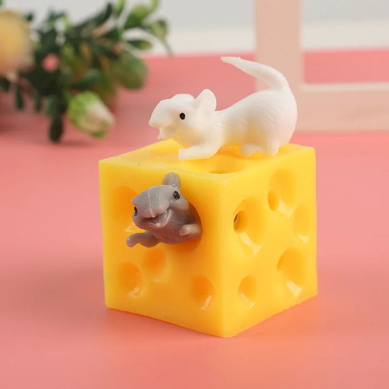 Squeeze Mouse in Cheese Sensory Fidget Stress Relief Adhd Autism Anxiety  Kids Toys Funny Novelty Gifts wholesale