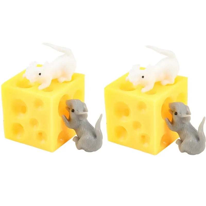 Squeeze Mouse in Cheese Sensory Fidget Stress Relief Adhd Autism Anxiety  Kids Toys Funny Novelty Gifts wholesale