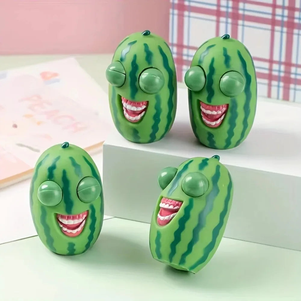 Squishy Watermelon Pop Eyes Squeeze Toy - Stress Relief Fidget Sensory Toy 