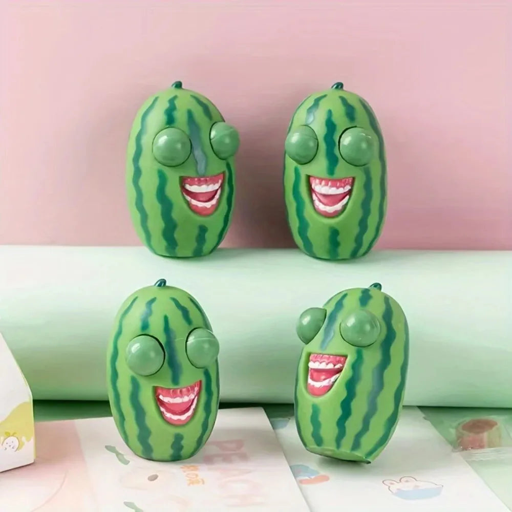 Squishy Watermelon Pop Eyes Squeeze Toy - Stress Relief Fidget Sensory Toy 