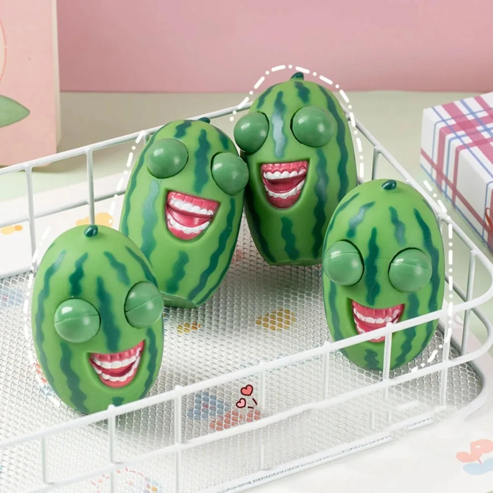Squishy Watermelon Pop Eyes Squeeze Toy - Stress Relief Fidget Sensory Toy 