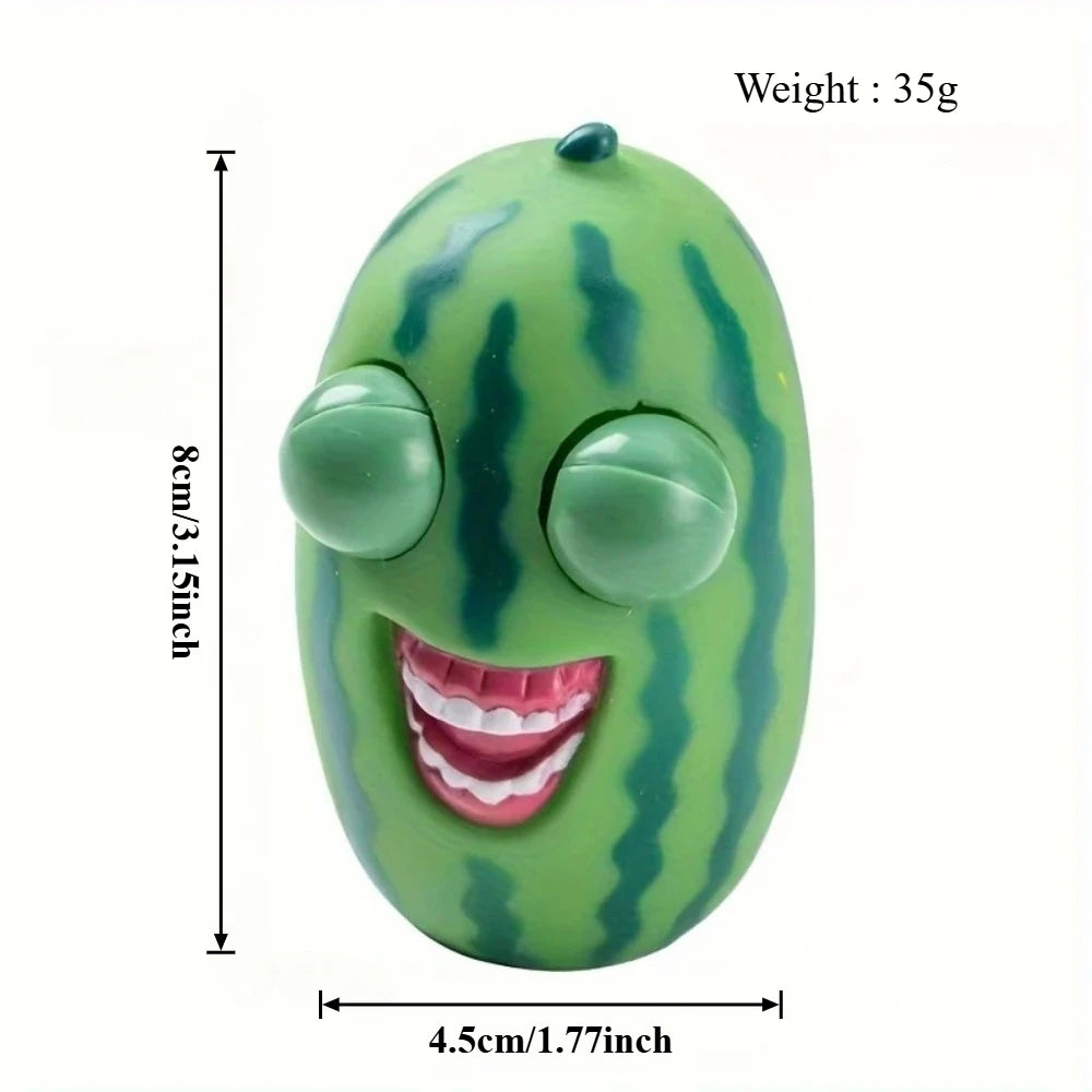 Squishy Watermelon Pop Eyes Squeeze Toy - Stress Relief Fidget Sensory Toy 