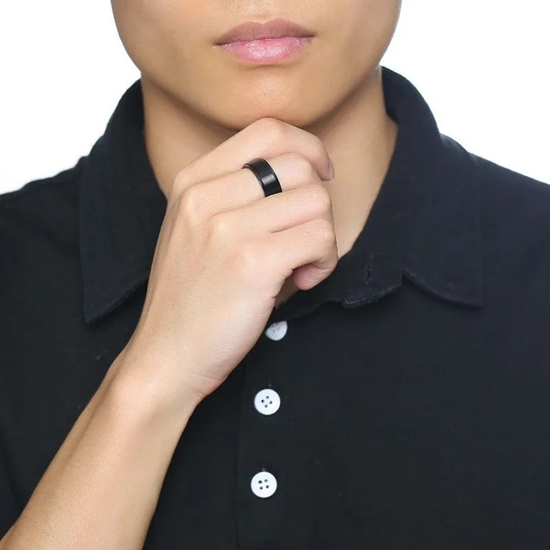 Stainless steel spinner ring with rotating center band