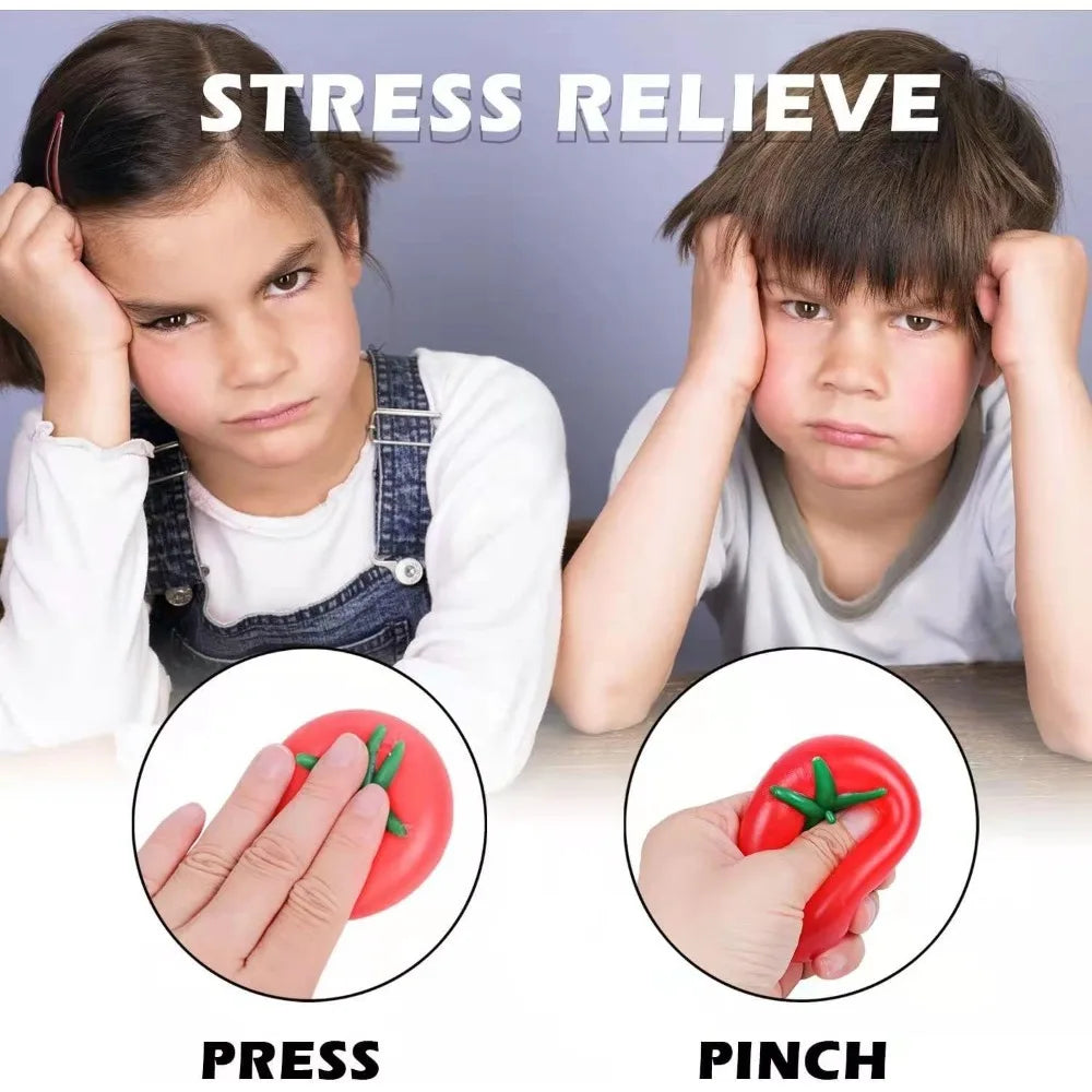 Tomato Squishy Stress Ball - Soft Fidget Sensory Toy Slow Rebound Squeeze 