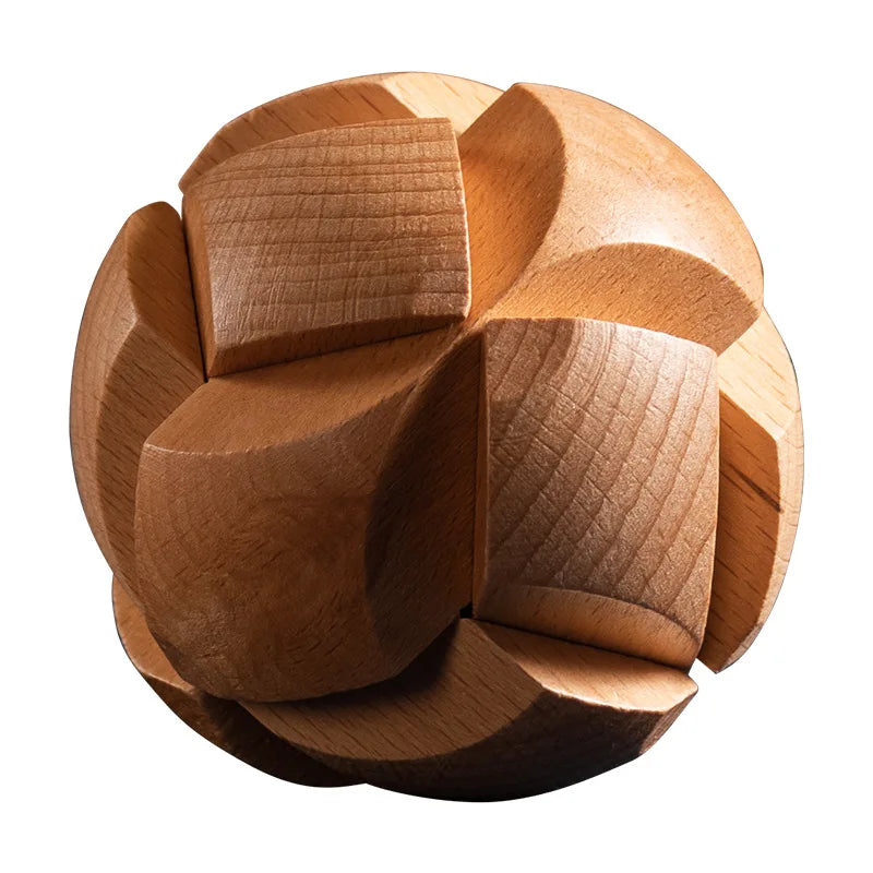 Wooden Kongming Lock ball ,3D Brain Teaser Puzzle,Office Release Pressure Puzzle