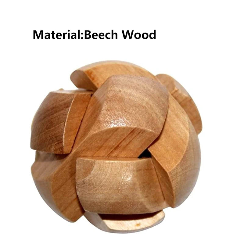 Wooden Kongming Lock ball ,3D Brain Teaser Puzzle,Office Release Pressure Puzzle
