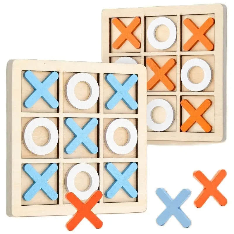 Wooden Tic Tac Toe Montessori puzzle – board with X and O pieces