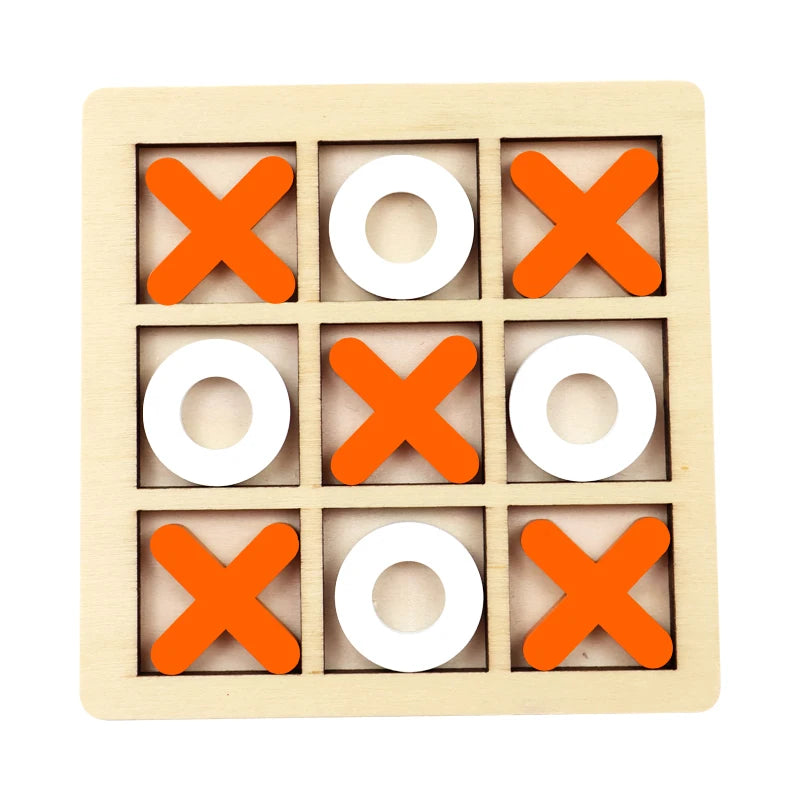 Wooden Tic-Tac-Toe Montessori Puzzle – Travel-Size XO Logic Executive Game