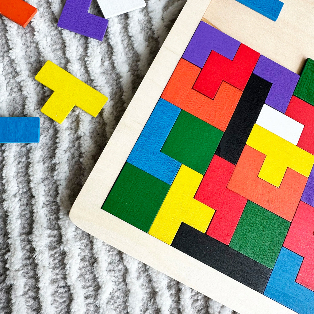 creative geometric shapes puzzle for learning and play