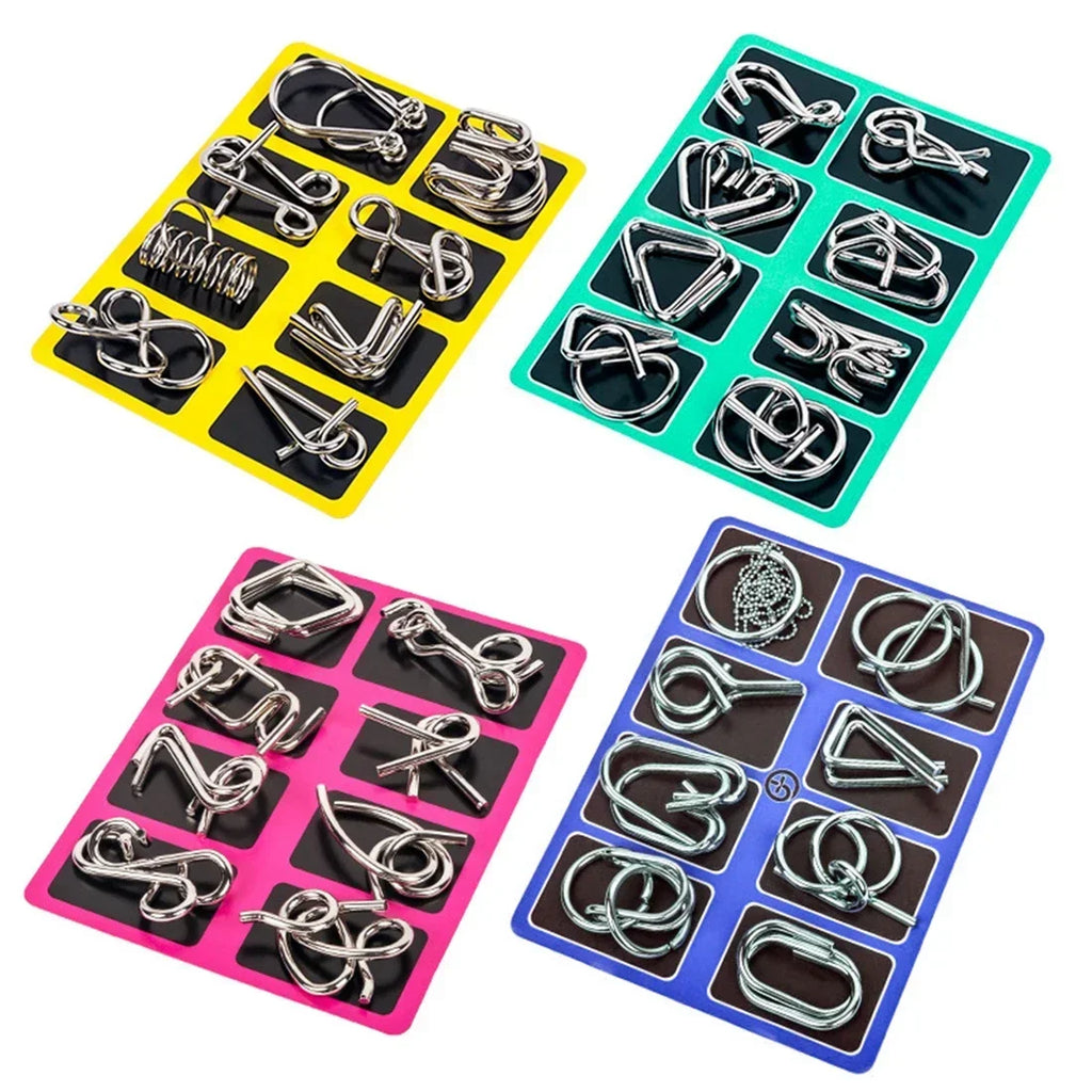 metal wire brain teaser puzzle set for kids and adults
