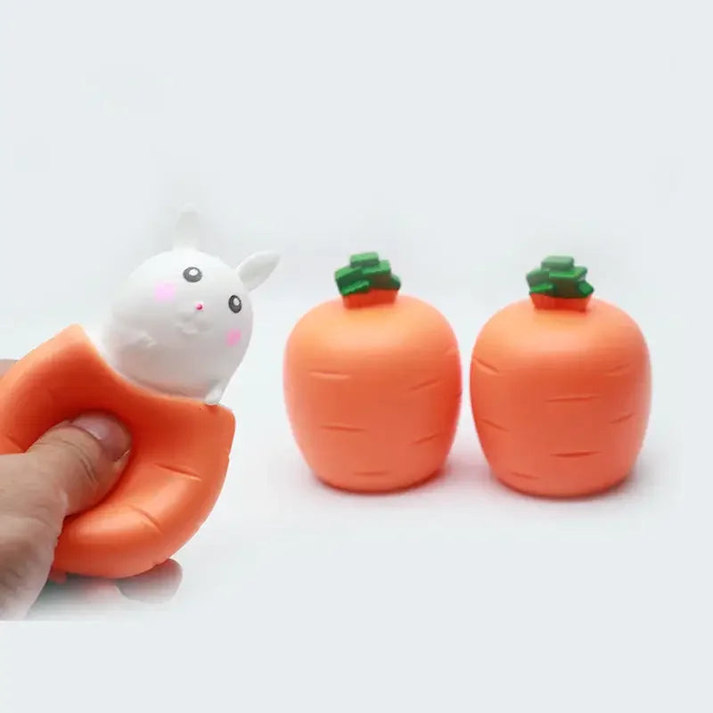 soft TPR carrot squeeze toy for anxiety relief