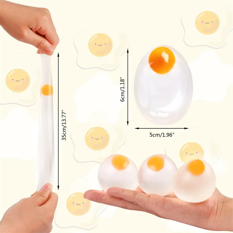 Premium Executive Fidget Tool – Focus by MindEase – precision desk spinner for focus, in use squishy clear egg with yellow yolk inside